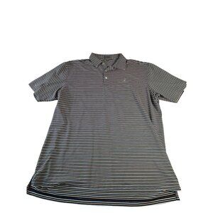 Peter Millar Summer Comfort Polo Mens Sz XXL Stripes Black White Orange Golf